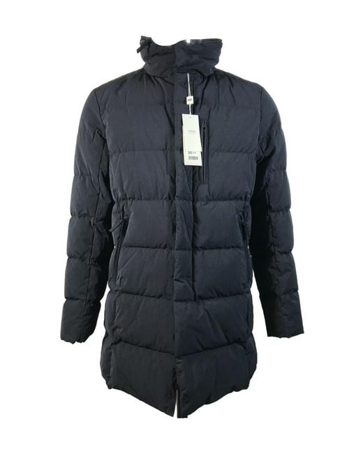 Armani Collezioni Blue Zipper Down Jacket for men