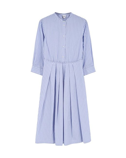 Aspesi Blue Striped Pleated Dress
