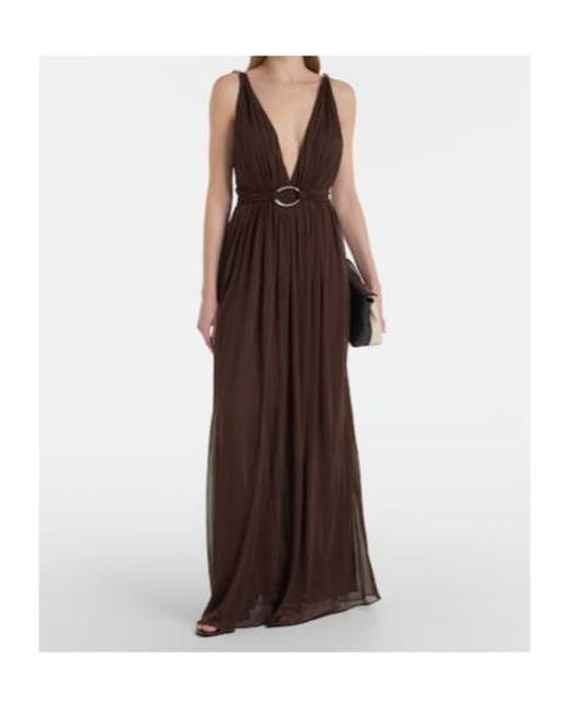 Tory Burch Purple Belted Jersey Maxi Dress