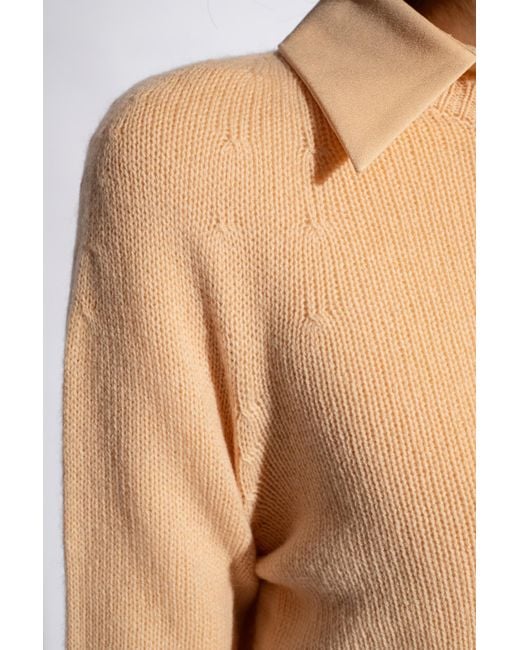 Fabiana Filippi Natural Crewneck Knitted Jumper