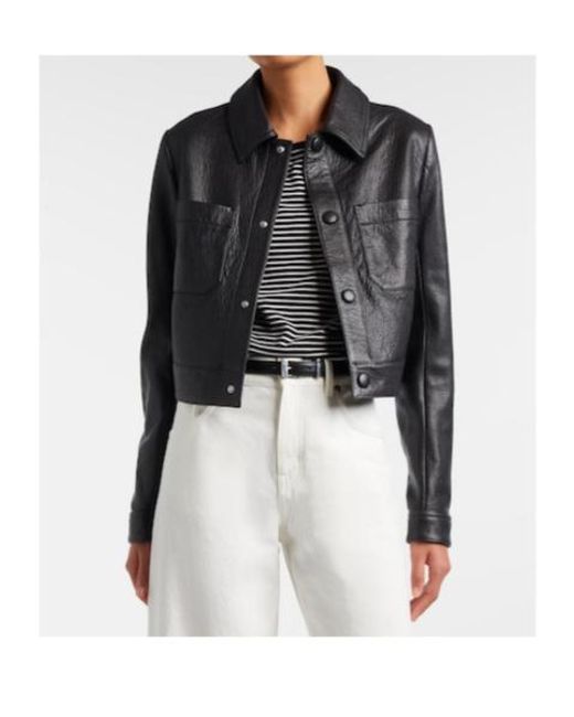 FRAME Black The Small Leather Jacket