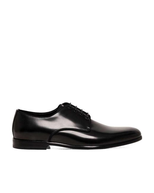 Dolce & Gabbana Black Raffaello Lace-Up Derby Shoes for men