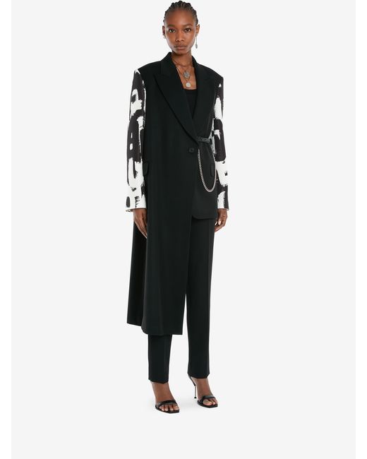 McQueen Black High-Waist Pleat Detailed Trousers