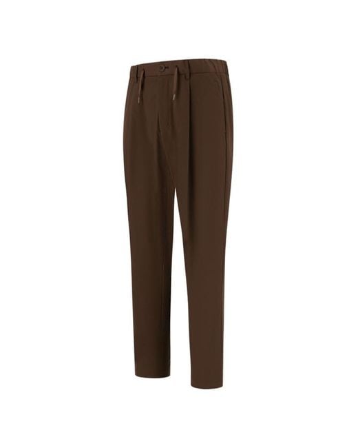 Herno Brown Straight-Leg Drawstring Trousers for men
