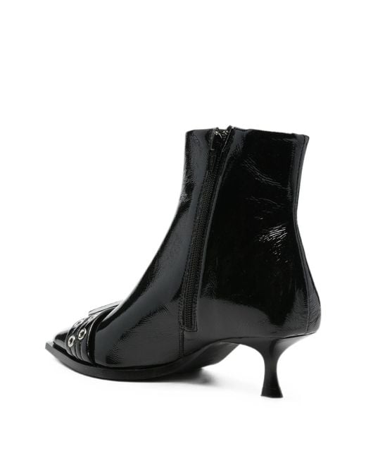 Ganni Black Buckle Ankle Boots