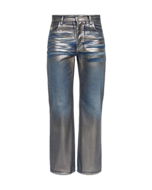 M I S B H V Blue Dirt Straight-Leg Loose-Fit Jeans for men