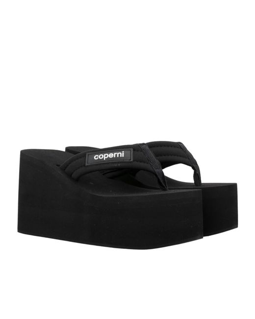 Coperni Black Logo Patch Sandals