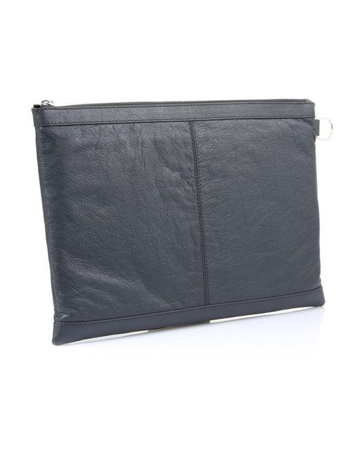 Balenciaga Black Dark Zipper Logo Handbag for men