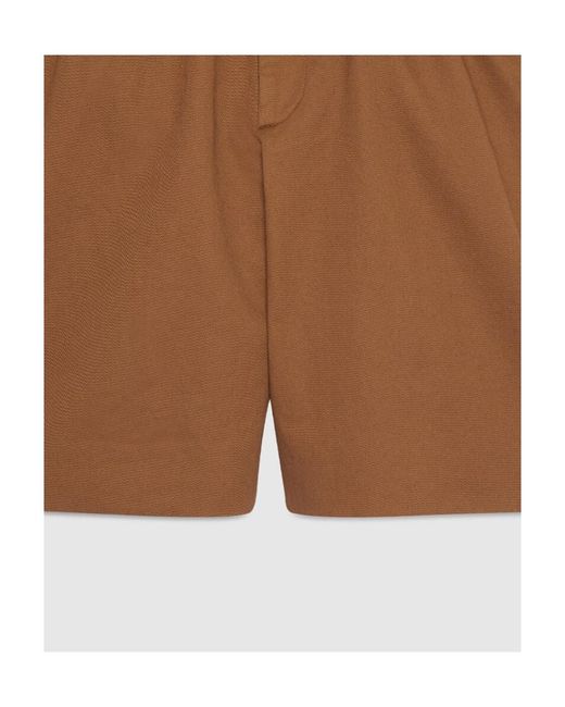 Gucci Brown Logo-Stamp Drawstring Shorts for men