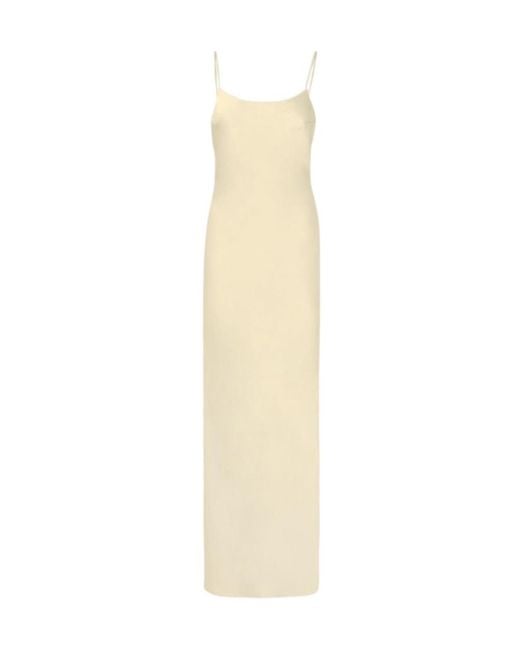 ANDAMANE White Ninfea Satin Slip Maxi Dress