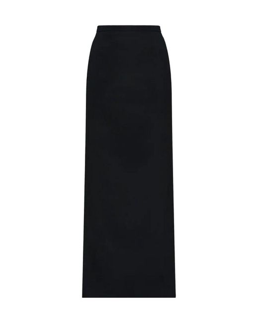Dolce & Gabbana Black High-Slitted Maxi Satin Skirt