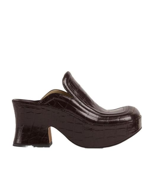 Bottega Veneta Brown Chunky-Heel Platform Mules