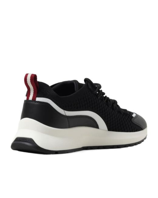 Bally Black Logo Patch Lace-Up Sneakers for men
