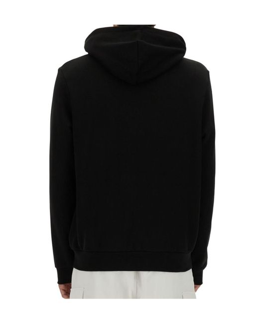 Lacoste Black Logo Patch Zipped Hoodie for men