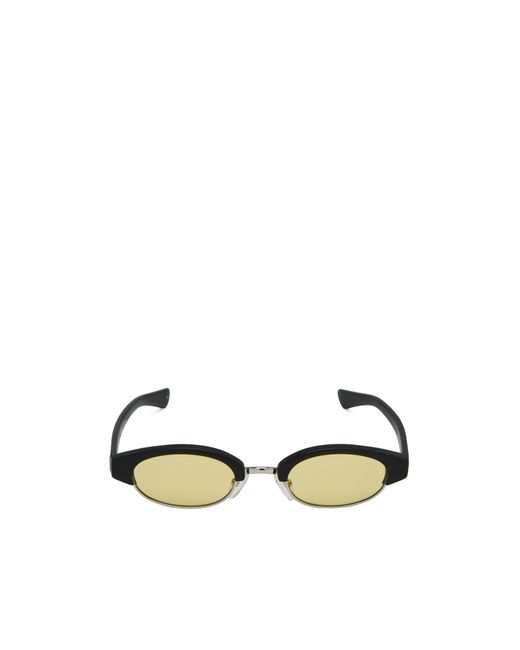 McQueen Metallic Eyewear Ellipse Frame Sunglasses for men