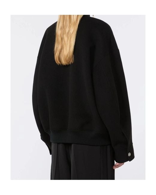 Sportmax Black Ondata Zip-Up Bomber Jacket