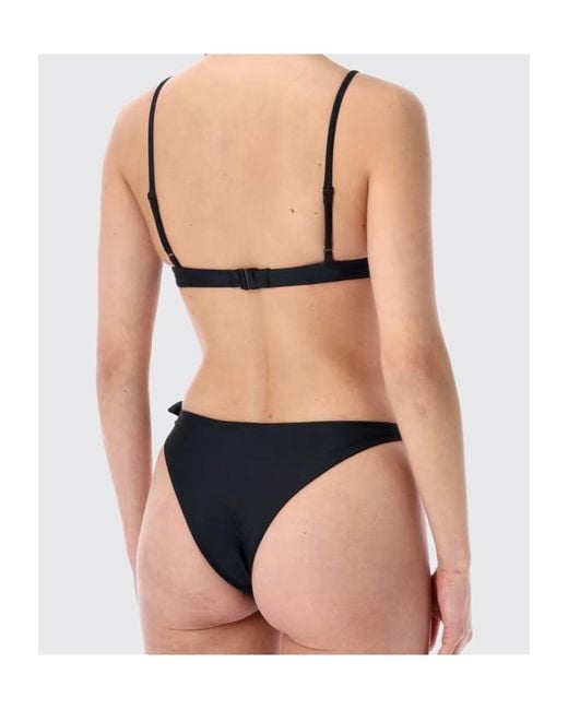 Coperni Black Flower Bikini Top