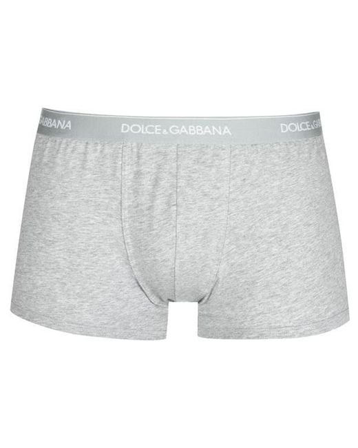 Dolce & Gabbana White Plain Cotton Stretch Boxers, 2-Pack for men