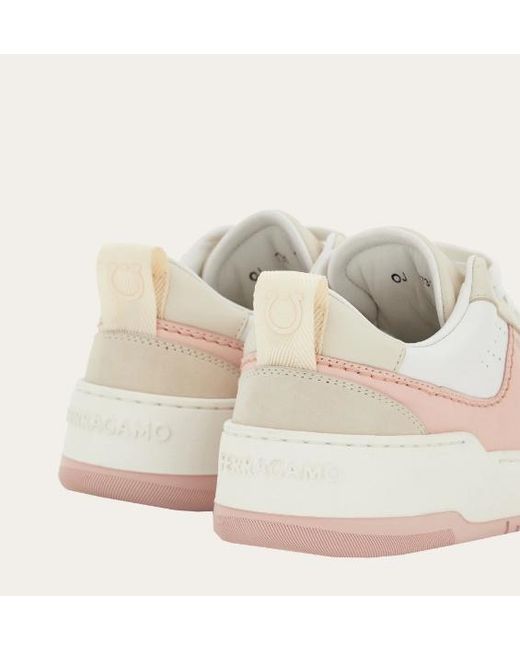 Ferragamo White Logo Lacing Skateboard Sneakers