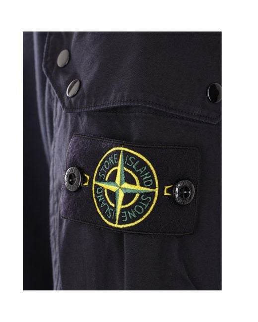 Stone Island Blue Logo Patch Crewneck Sweatshirt for men