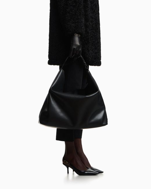 Emporio Armani Black Oversized Hobo Bag