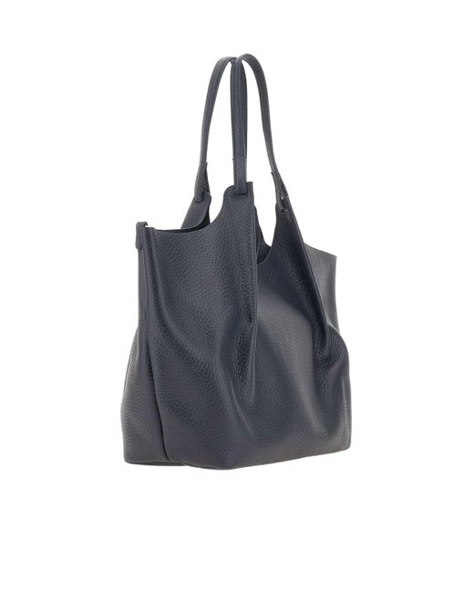 Gianni Chiarini Blue Dua Hammered Leather Shoulder Bag
