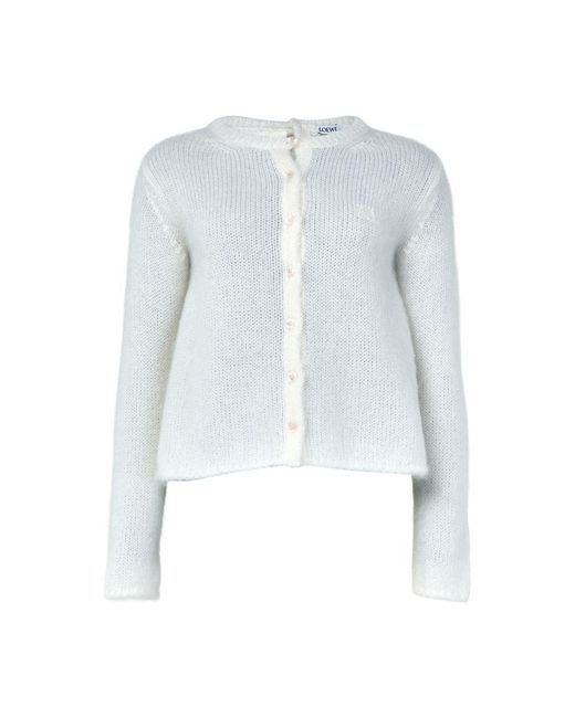 Loewe White Mohair Blend Cardigan