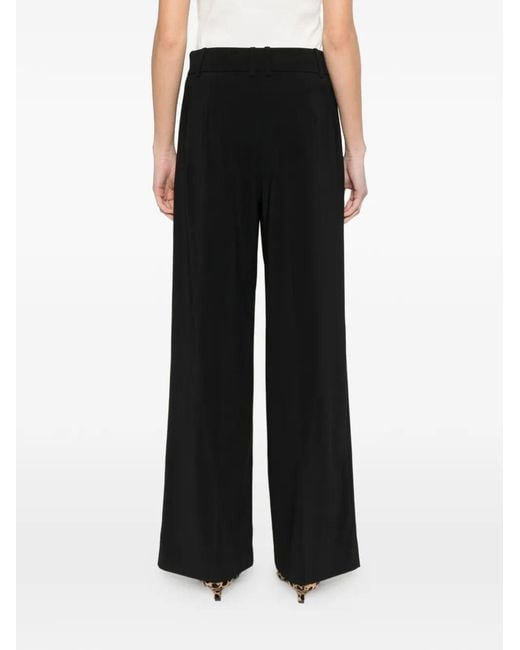 Patrizia Pepe Black Button Pleated Trousers