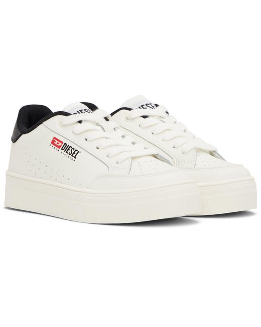 DIESEL White Round Toe Sneakers