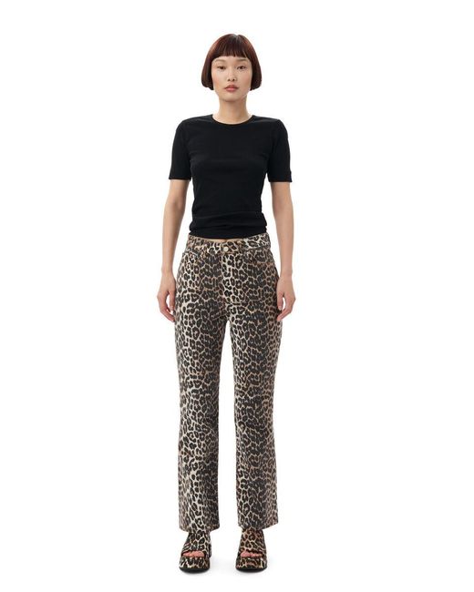Ganni Black Butterfly Embroidered Crewneck Knitted T-Shirt
