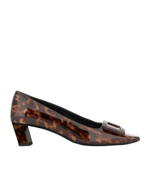 Roger Vivier Brown Chunky-Heeled High Heels