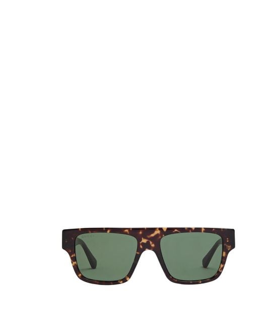 Gucci Green Flattop Square-Frame Sunglasses for men