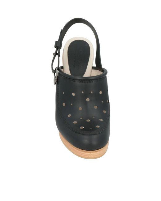 Max Mara Black Minimalist Round Toe Block Heels