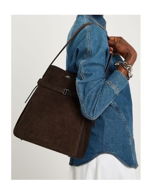 Totême Brown Logo Bucket Bag