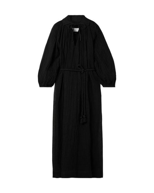 Lisa Marie Fernandez Black Textured Long Dress