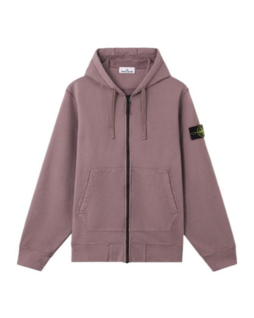 Stone Island Purple Zip-Up Hoodie for men