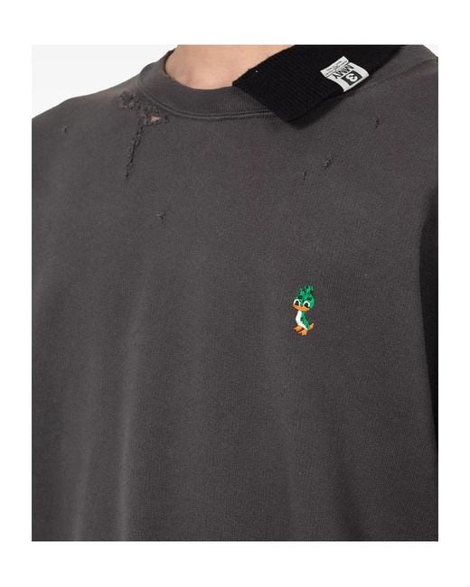 Maison Mihara Yasuhiro Black Layered Embroidery Sweatshirt for men