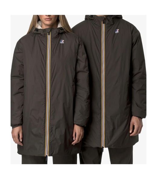K-Way Brown Le Vrai 4.0 Teddy Hooded Jacket for men