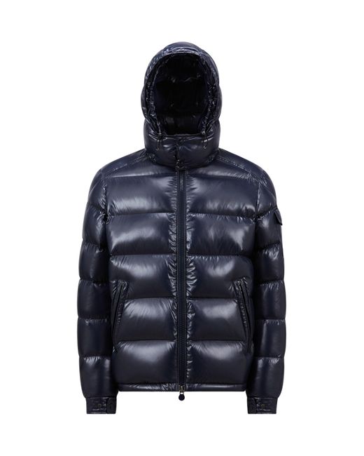 Moncler Blue Maya Hooded Padded Jacket for men