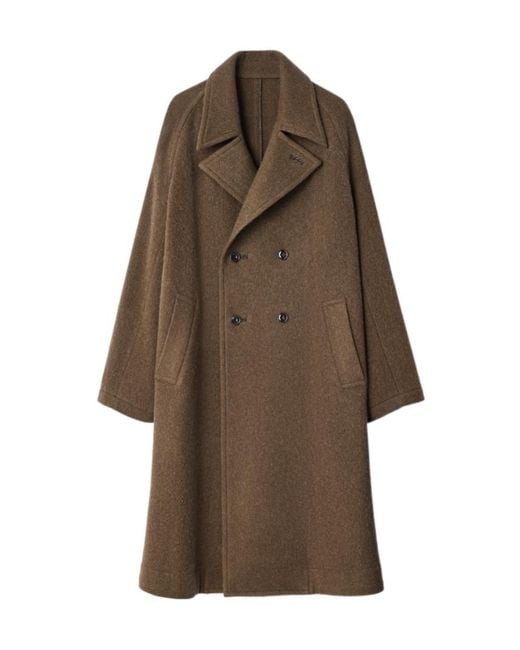 Lemaire Brown Double-Breasted Coat for men