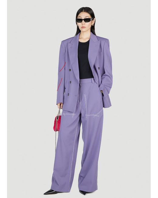 Stella McCartney Purple Logo Casual Pants