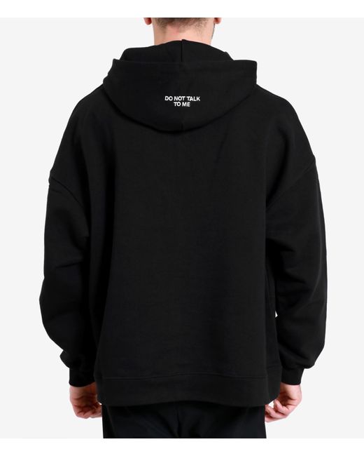 Gcds Black Do Not Talk To Me Cotton Hoodie for men