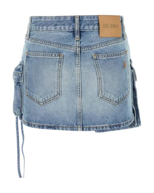 The Attico Blue The Mini Denim Skirt