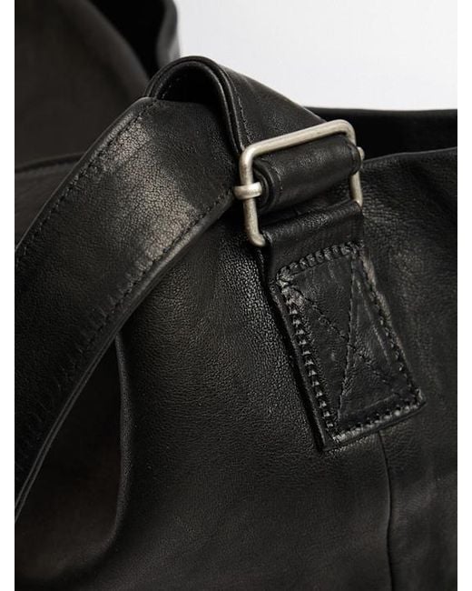 Ann Demeulemeester Black Simple Leather Shoulder Bag for men