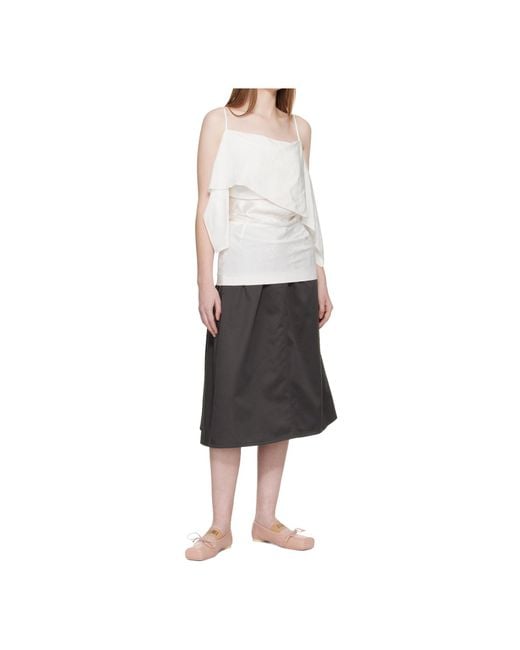 MM6 by Maison Margiela Pink Square-Toe Bow Ballet Flats