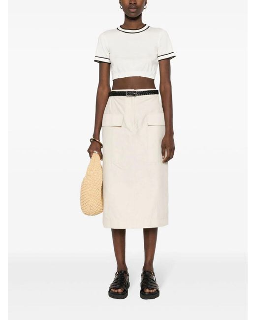 Max Mara White Uscio Crewneck Cropped Top