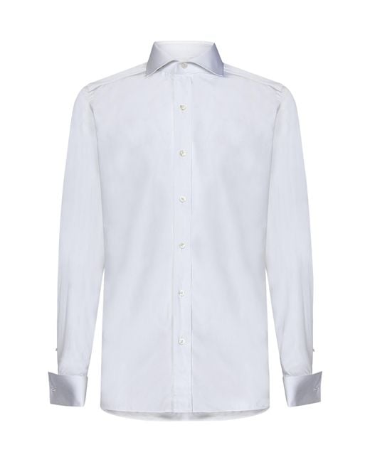 Tom Ford White Long-Sleeved Poplin Shirt for men