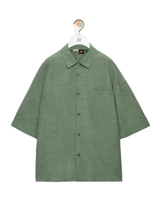 Loewe Green Short Sleeve Shirt for men