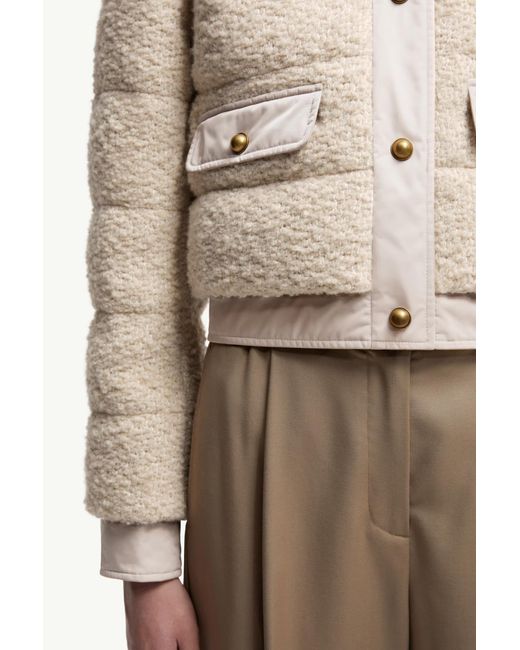 Moncler Natural Blandy Bouclé Short Down Jacket