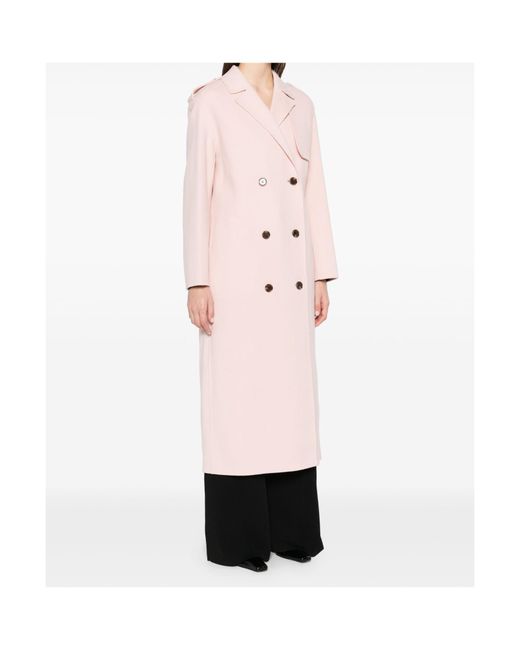 Theory Pink Double-Breasted Coat